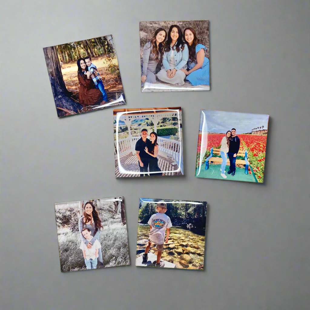 personalized photo magnets kept in view as printed keepsakes