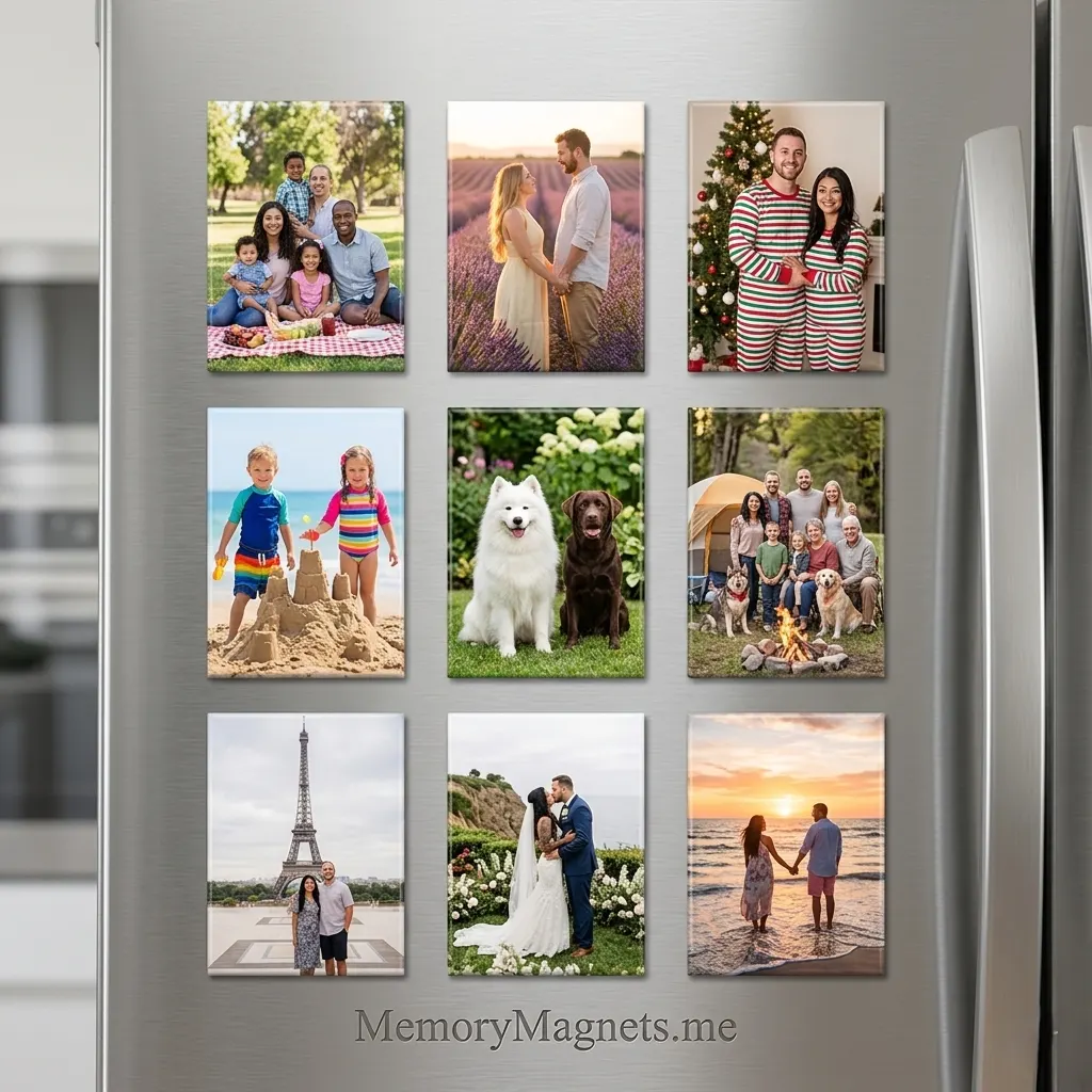 Wedding favor magnets in a 2x3 save-the-date set